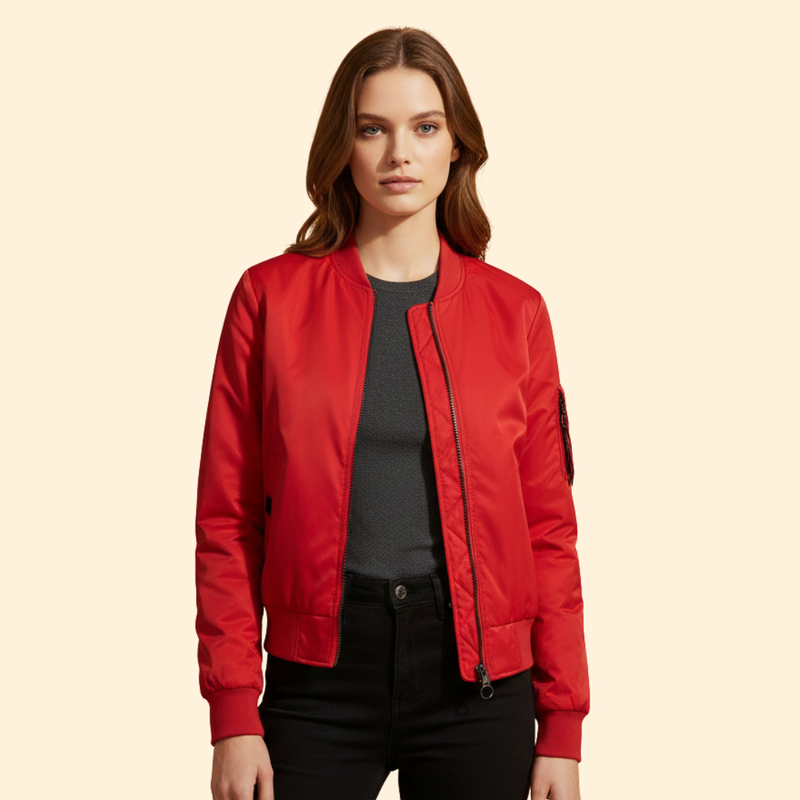 Women’s Bomber Jacket with Side Panels
