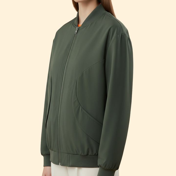Women’s  Bomber Jacket with Stand Collar