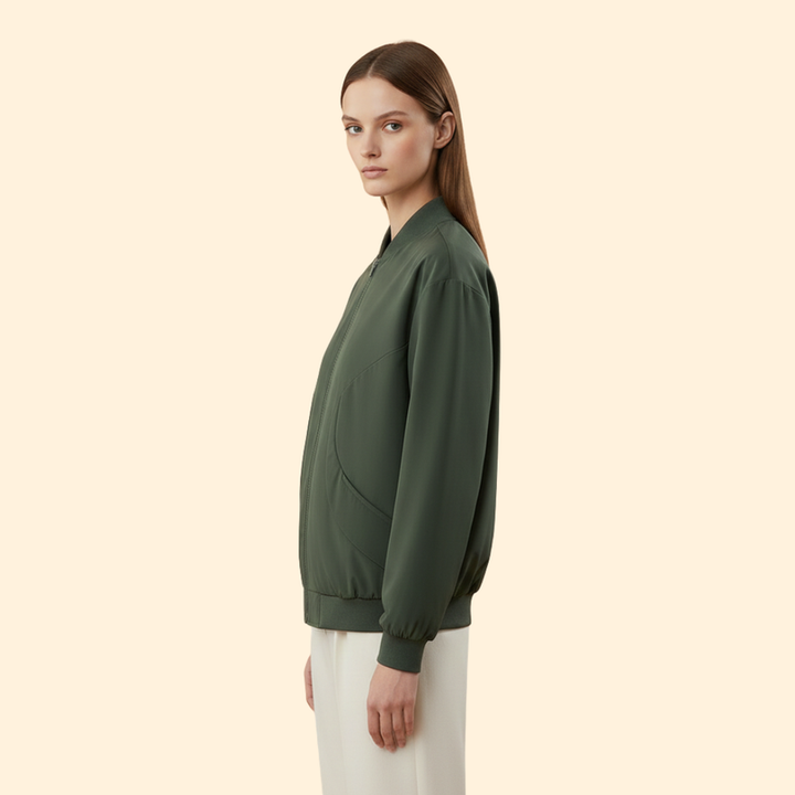 Women’s  Bomber Jacket with Stand Collar