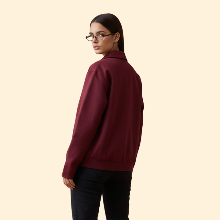 Women’s Bomber Jacket with Pointed Collar