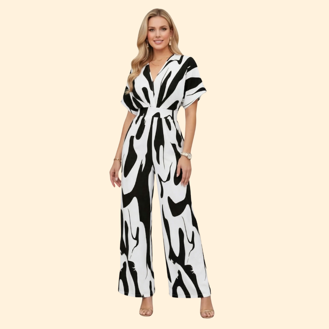 Women’s Casual Jumpsuit with Abstract Print