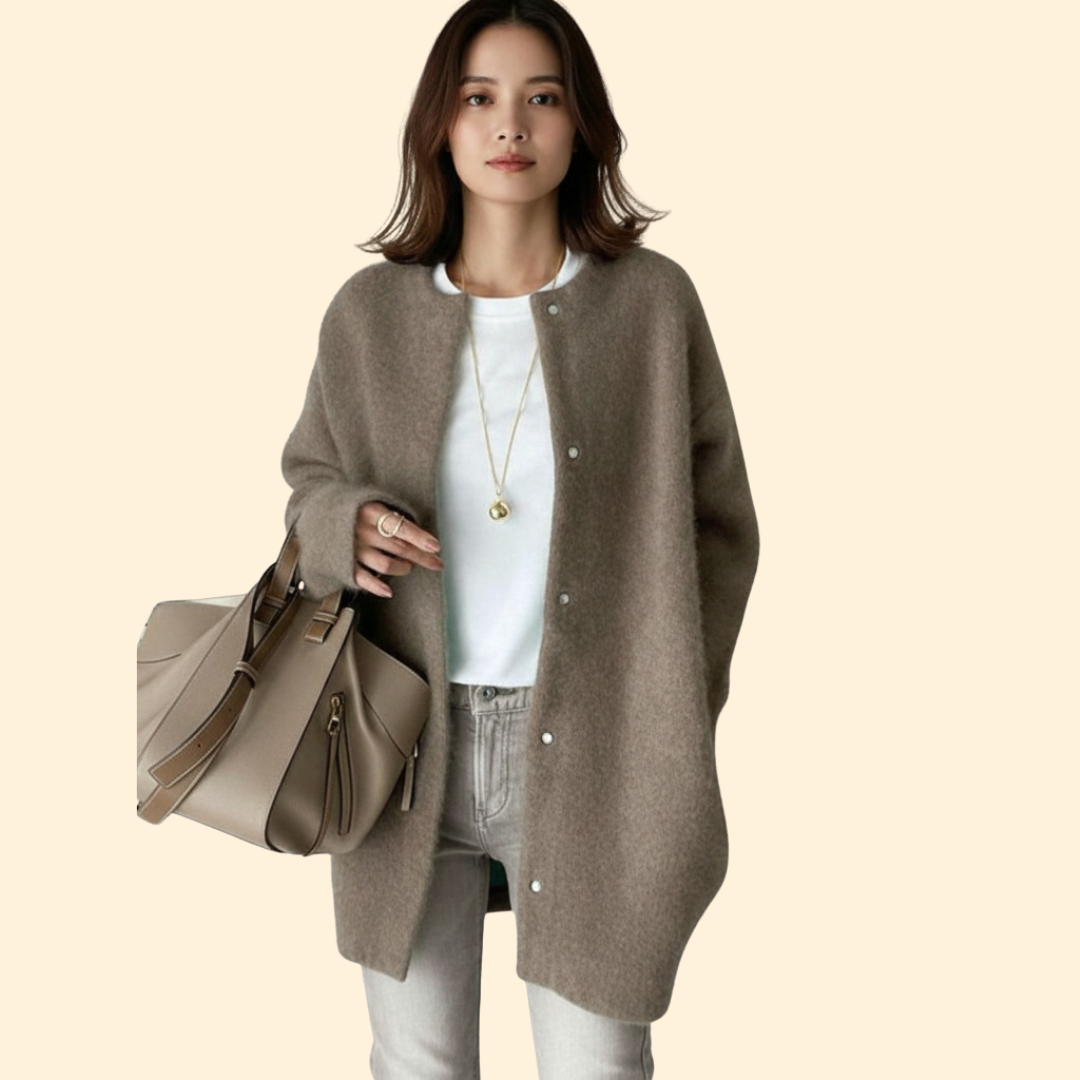 Women’s Coat with Round Neckline