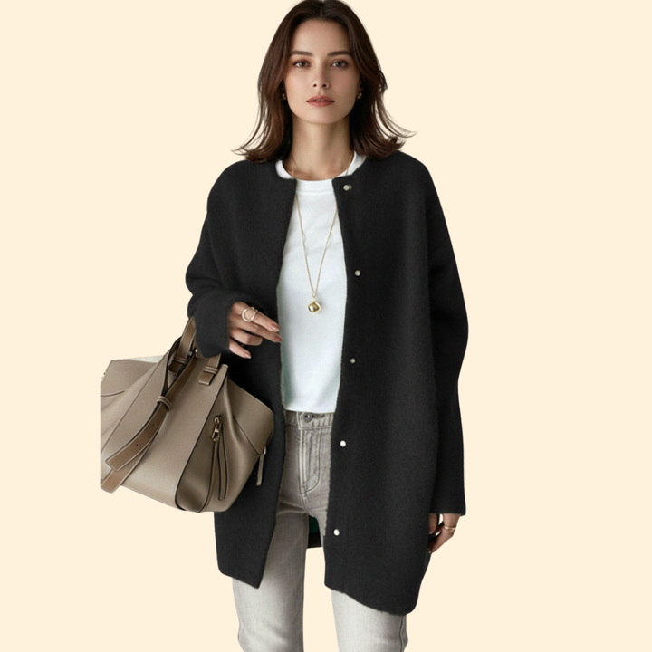 Women’s Coat with Round Neckline