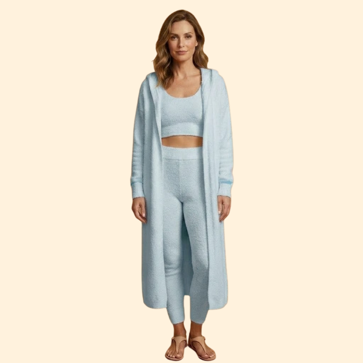 Women’s Cozy Set with Crop Top and Pants