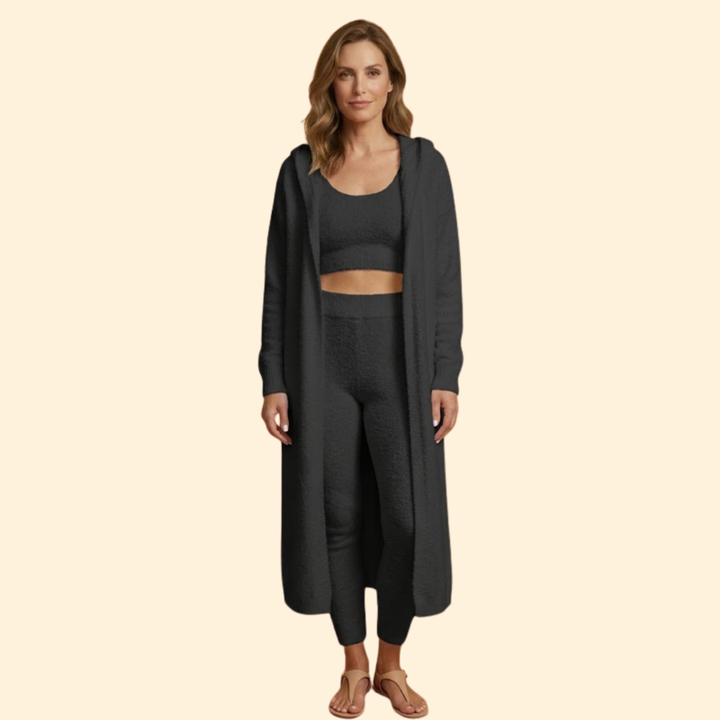 Women’s Cozy Set with Crop Top and Pants