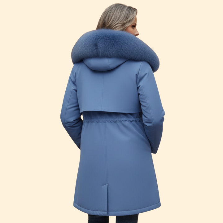 Women’s Hooded Jacket with Faux Fur Trim