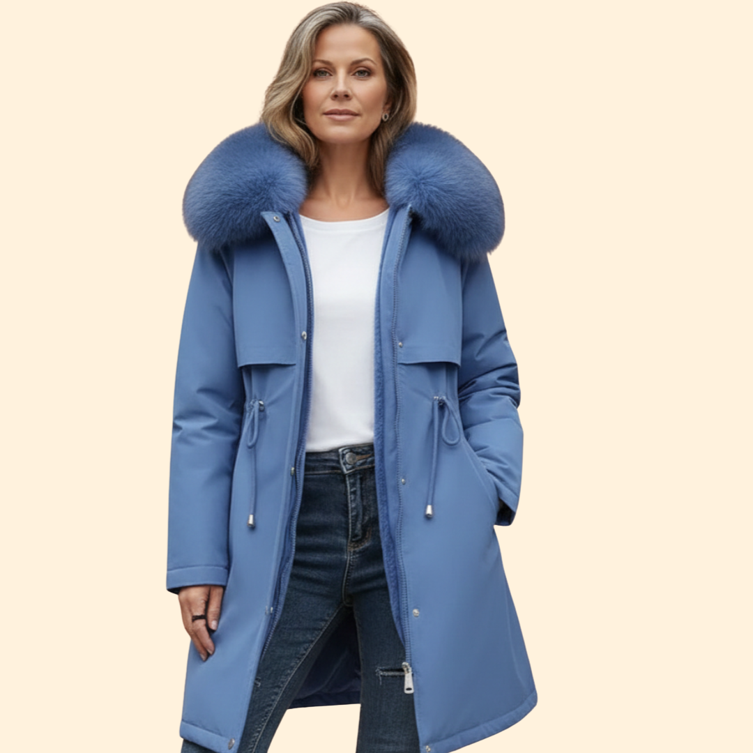 Women’s Hooded Jacket with Faux Fur Trim