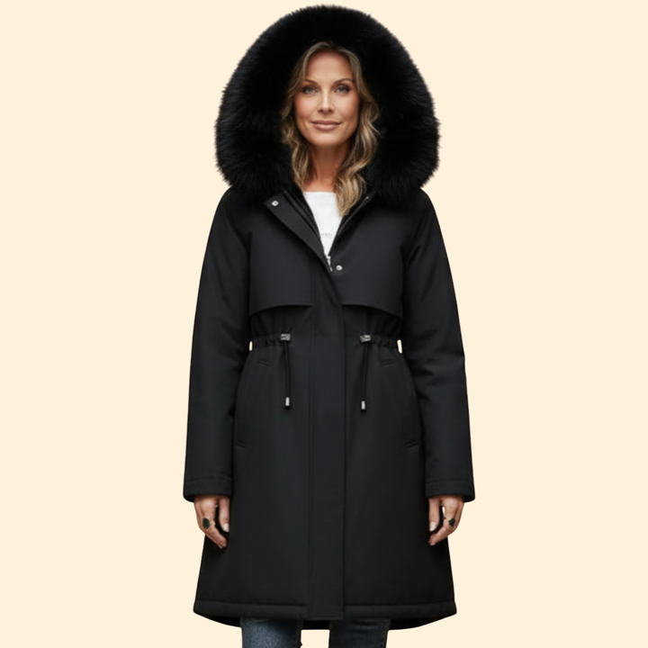 Women’s Hooded Jacket with Faux Fur Trim