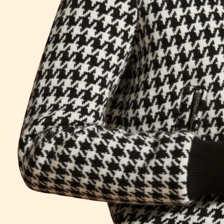 Women's Houndstooth Bomber Jacket