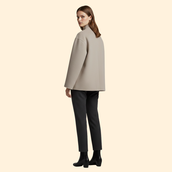 Women’s Double-Breasted Jacket with High Collar
