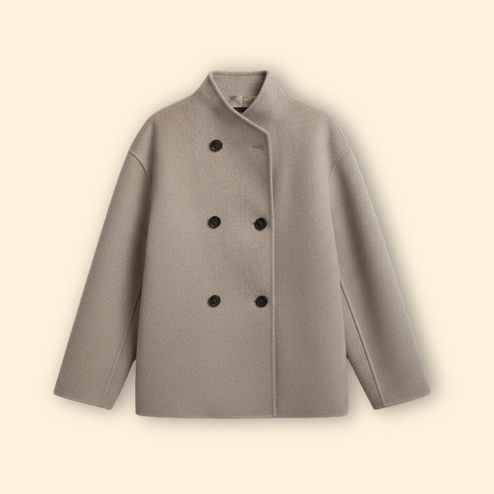 Women’s Double-Breasted Jacket with High Collar