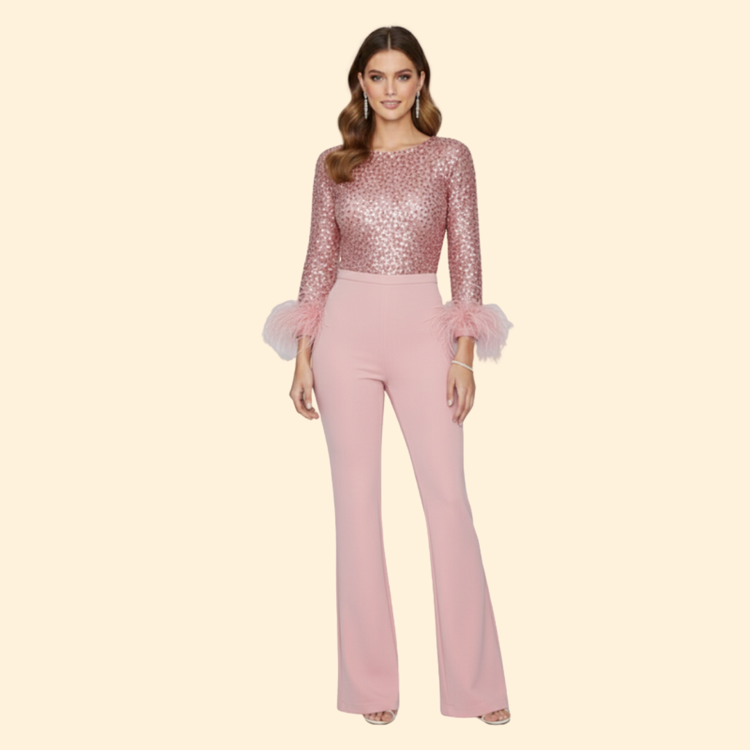 Women’s Jumpsuit with Sequined Top Design