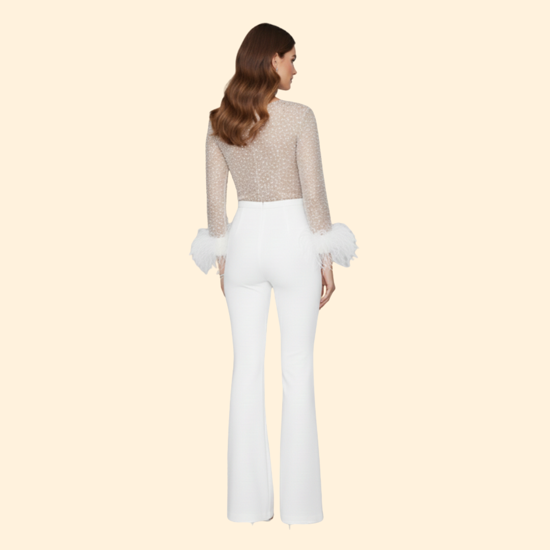 Women’s Jumpsuit with Sequined Top Design