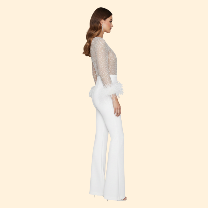 Women’s Jumpsuit with Sequined Top Design