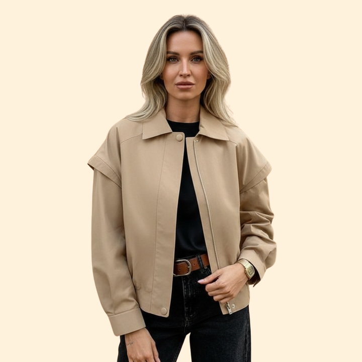 Women's Lapel Bomber Jacket