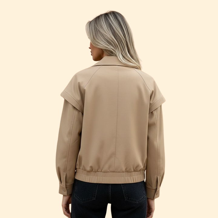 Women's Lapel Bomber Jacket