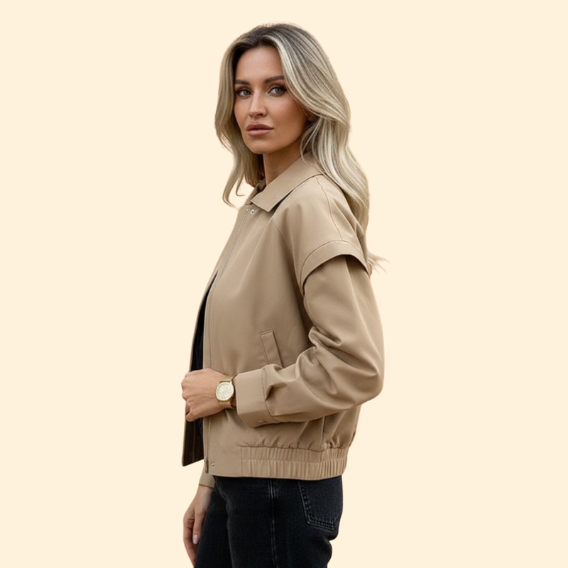 Women's Lapel Bomber Jacket