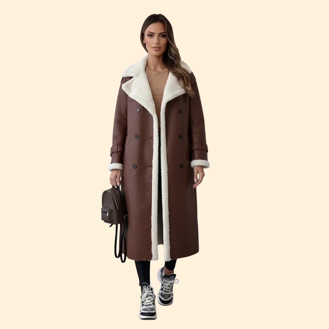 Women’s Long Coat with Sherpa Lining