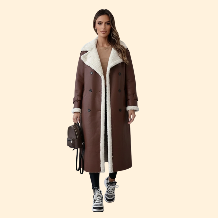Women’s Long Coat with Sherpa Lining