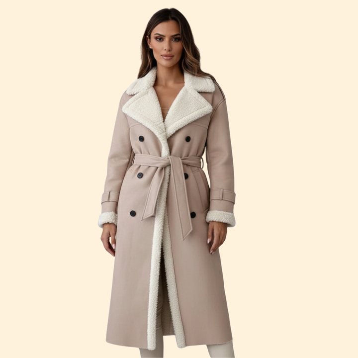 Women’s Long Coat with Sherpa Lining