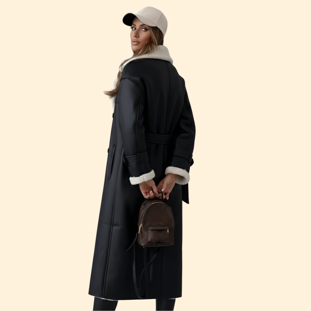 Women’s Long Coat with Sherpa Lining