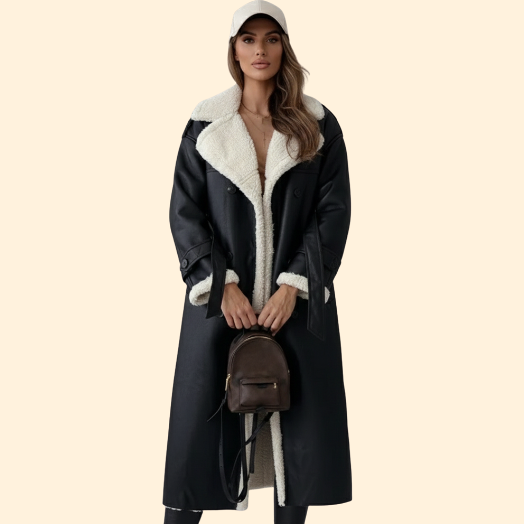 Women’s Long Coat with Sherpa Lining