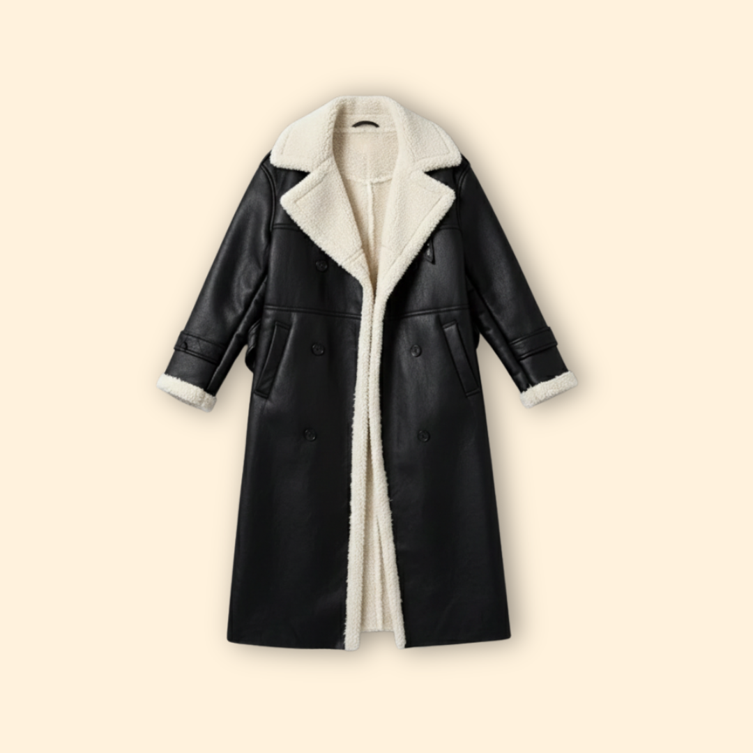 Women’s Long Coat with Sherpa Lining