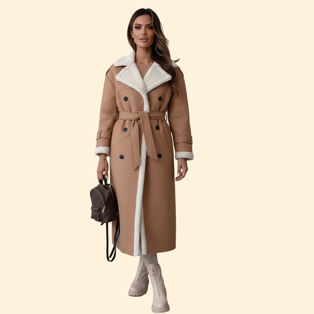 Women’s Long Coat with Sherpa Lining