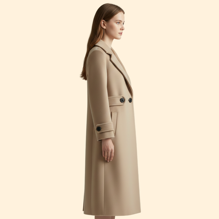 Women’s Long Coat Notched Lapels