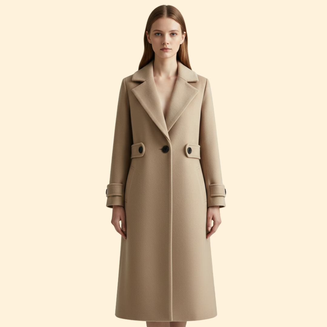 Women’s Long Coat Notched Lapels