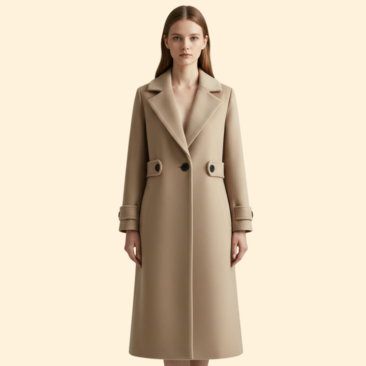 Women’s Long Coat Notched Lapels