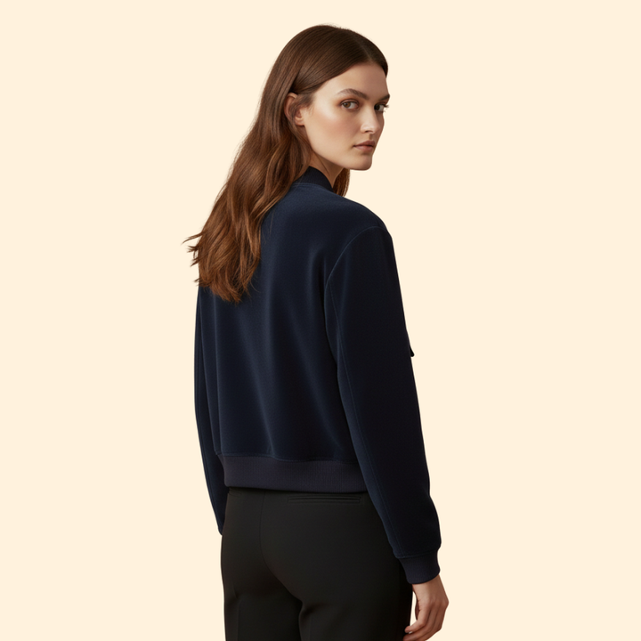 Women’s Bomber Jacket with Front Flap Pockets