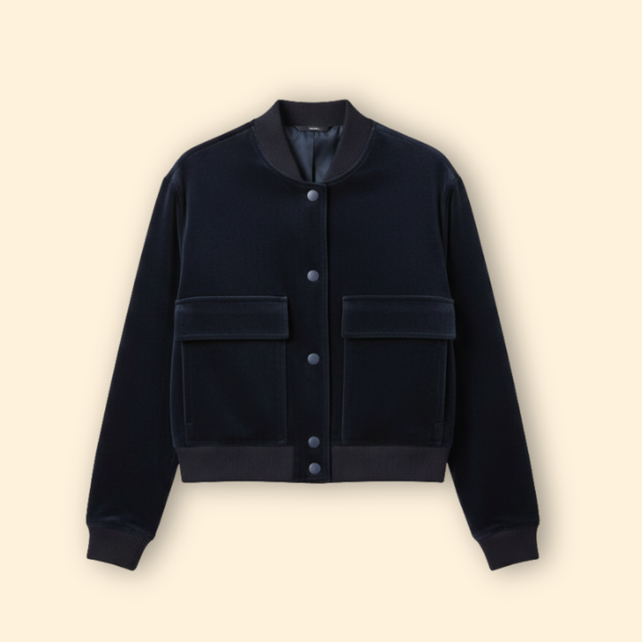 Women’s Bomber Jacket with Front Flap Pockets