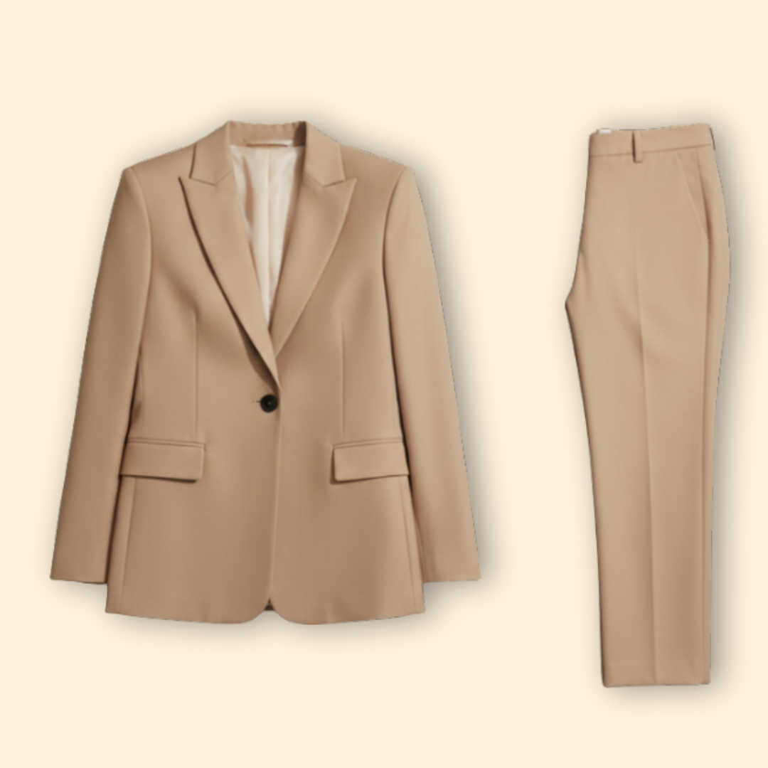 Women’s Pantsuit Set with Notched Lapels