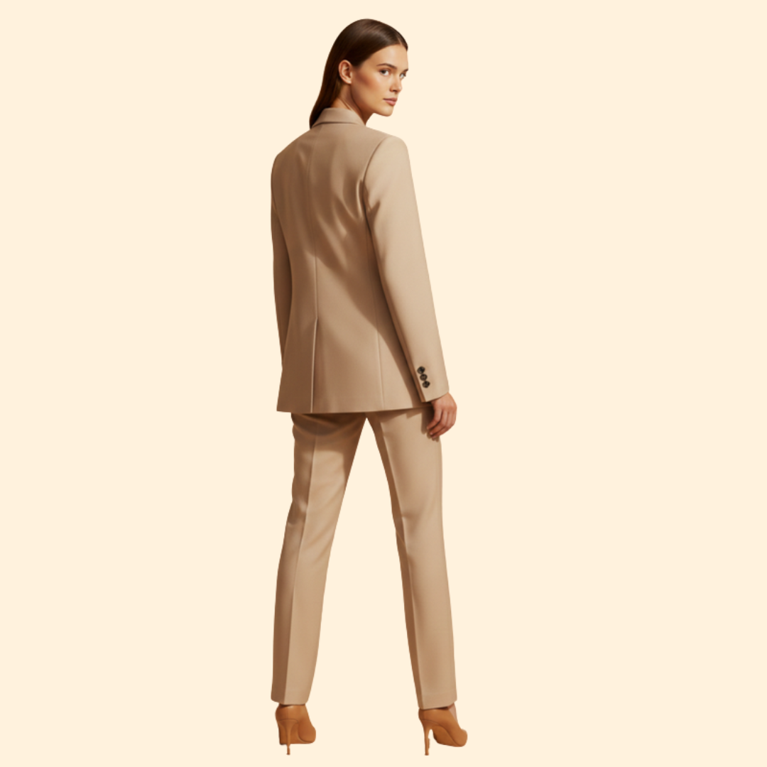 Women’s Pantsuit Set with Notched Lapels