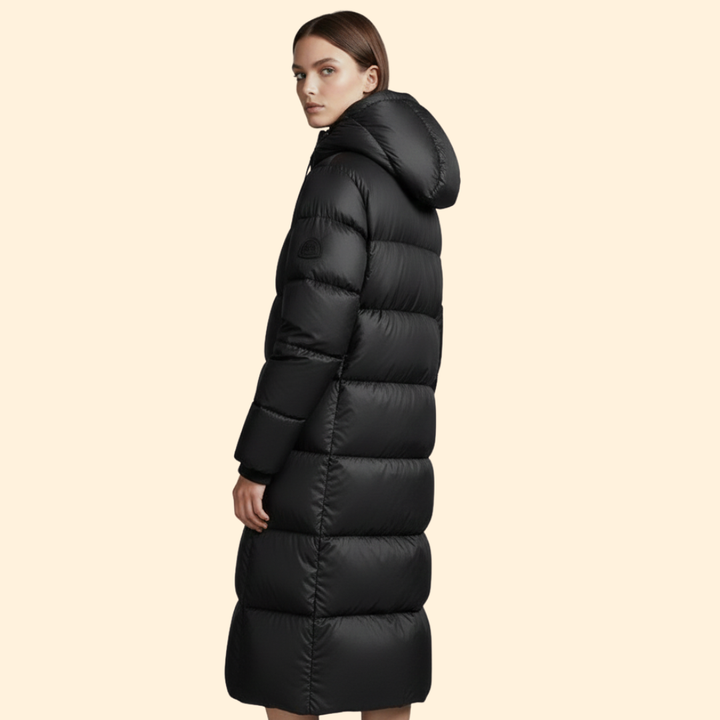 Women’s Long Puffer Coat with Hooded Design