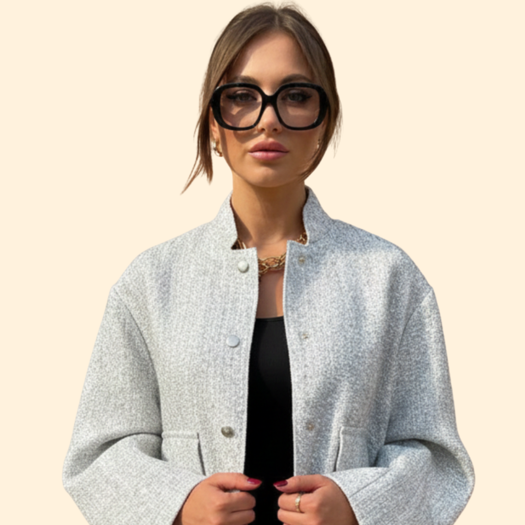 Women’s Bomber Jacket with Front Snap Buttons