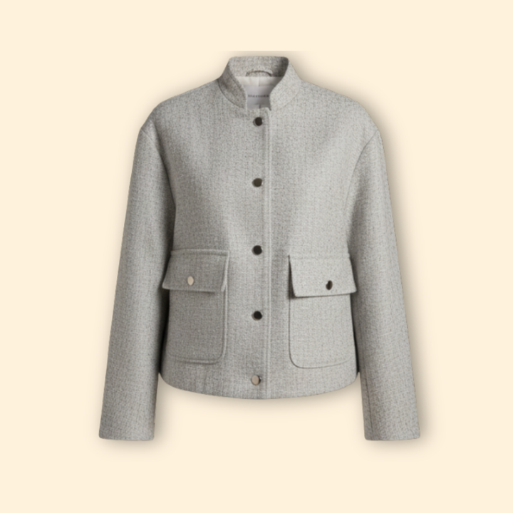 Women’s Bomber Jacket with Front Snap Buttons