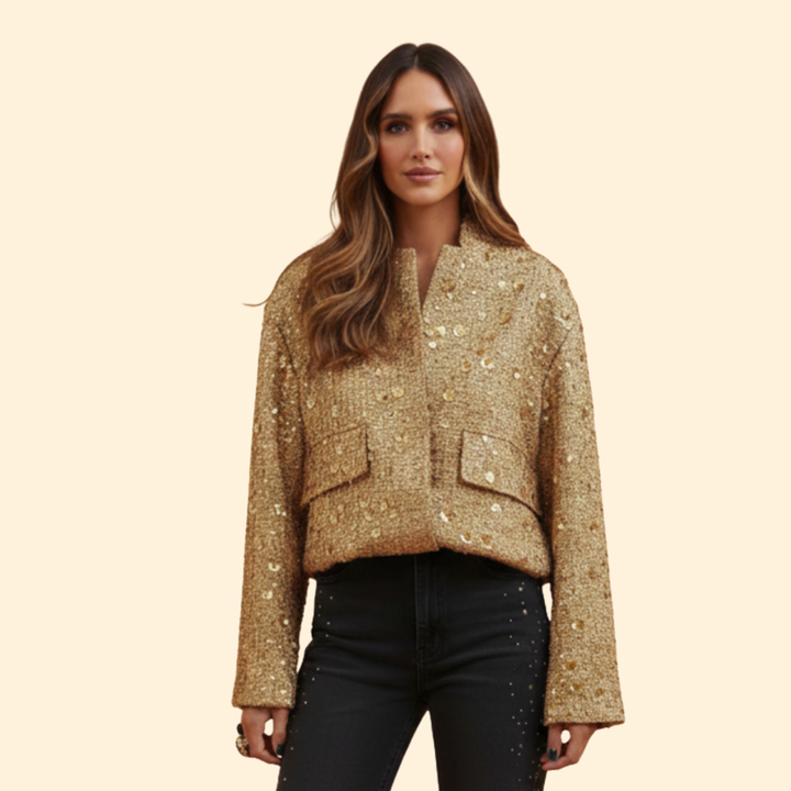 Women’s Bomber Jacket with Front Snap Buttons