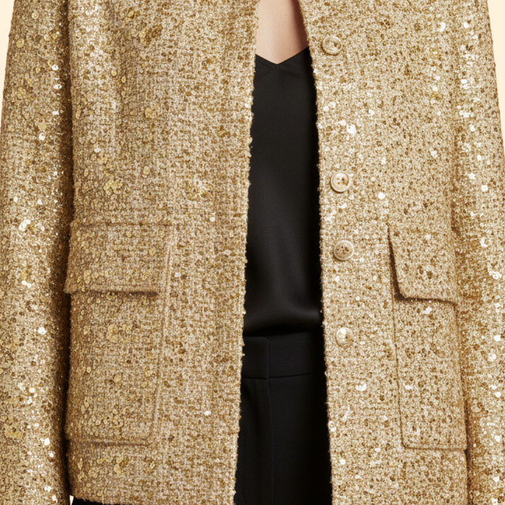 Women's Sequin Bomber Jacket with Relaxed Fit