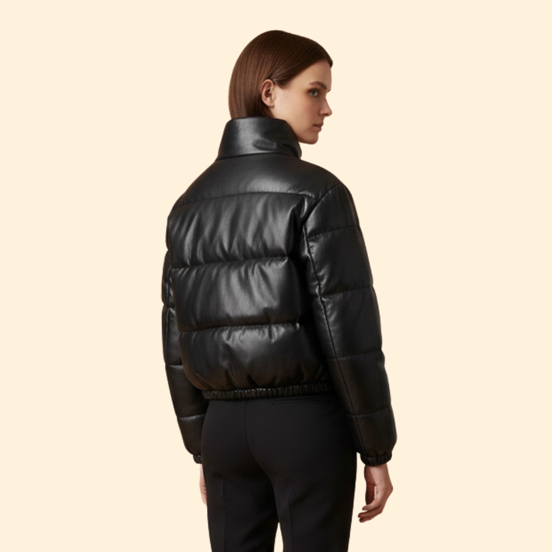 Women’s Bomber Jacket with High Stand Colla