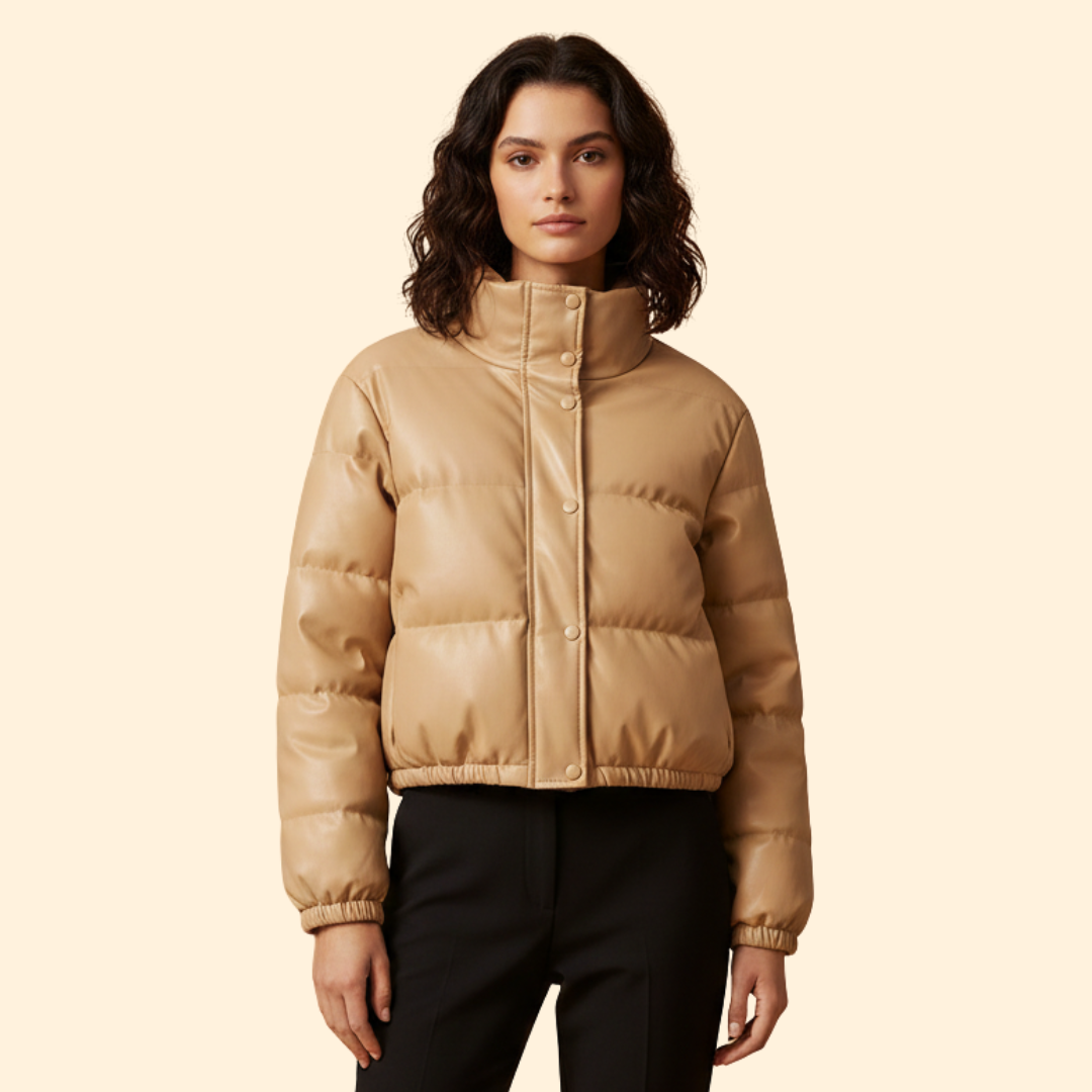 Women’s Bomber Jacket with High Stand Colla