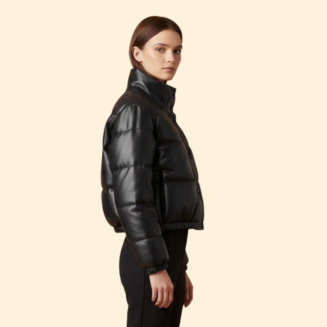 Women’s Bomber Jacket with High Stand Colla
