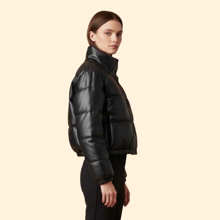 Women’s Bomber Jacket with High Stand Colla