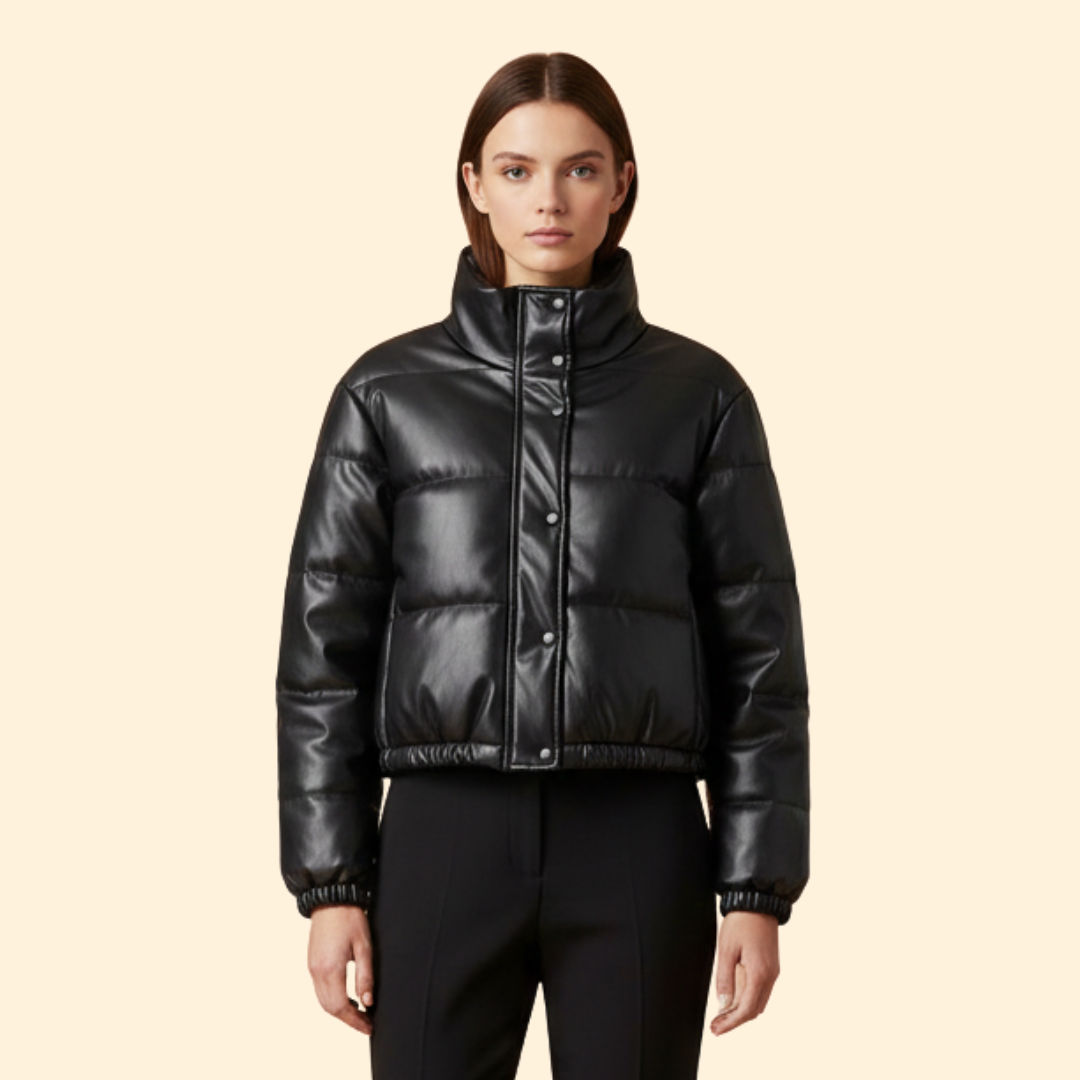 Women’s Bomber Jacket with High Stand Colla