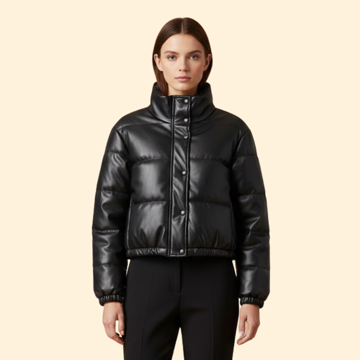 Women’s Bomber Jacket with High Stand Colla