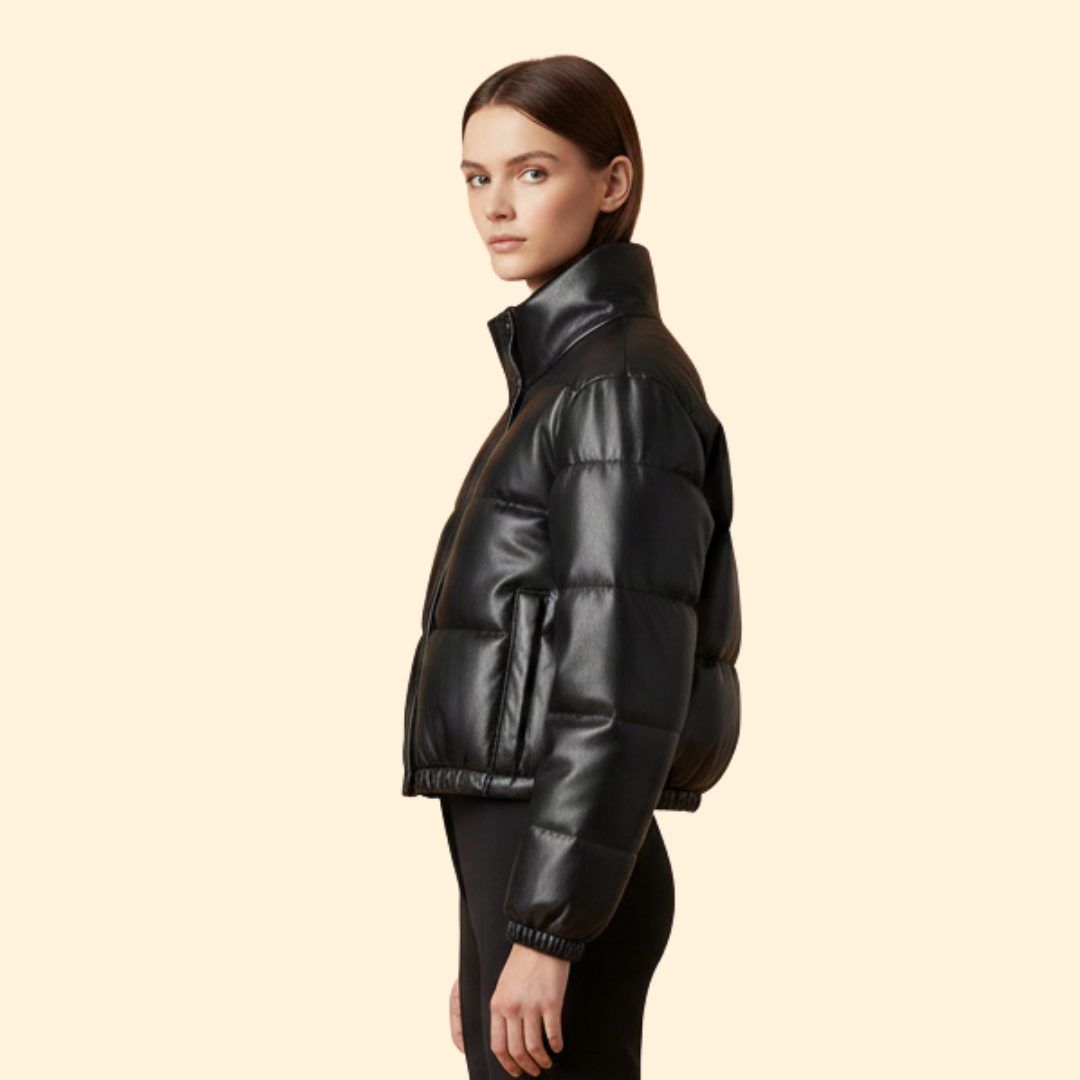 Women’s Bomber Jacket with High Stand Colla