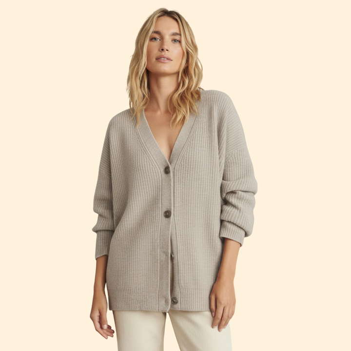 Women’s Ribbed Cardigan with Long Sleeves