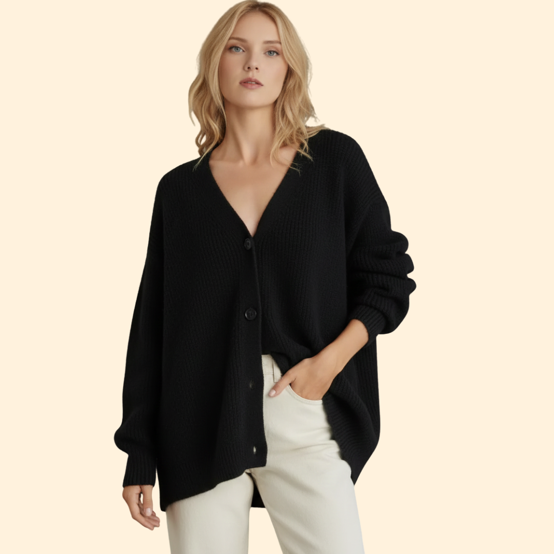 Women’s Ribbed Cardigan with Long Sleeves