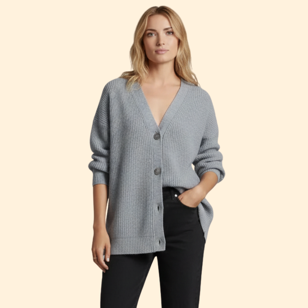 Women’s Ribbed Cardigan with Long Sleeves